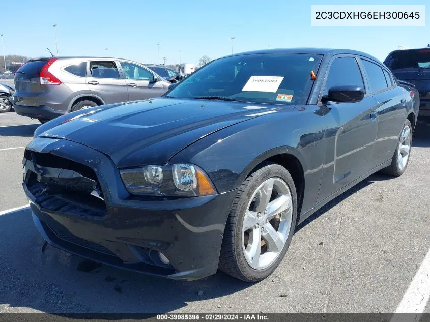 2014 Dodge Charger Sxt VIN: 2C3CDXHG6EH300645 Lot: 39985394