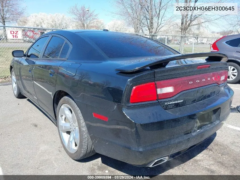 2014 Dodge Charger Sxt VIN: 2C3CDXHG6EH300645 Lot: 39985394