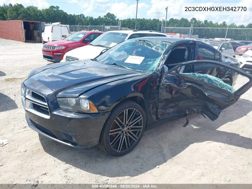 2014 Dodge Charger Sxt VIN: 2C3CDXHGXEH342770 Lot: 40096546