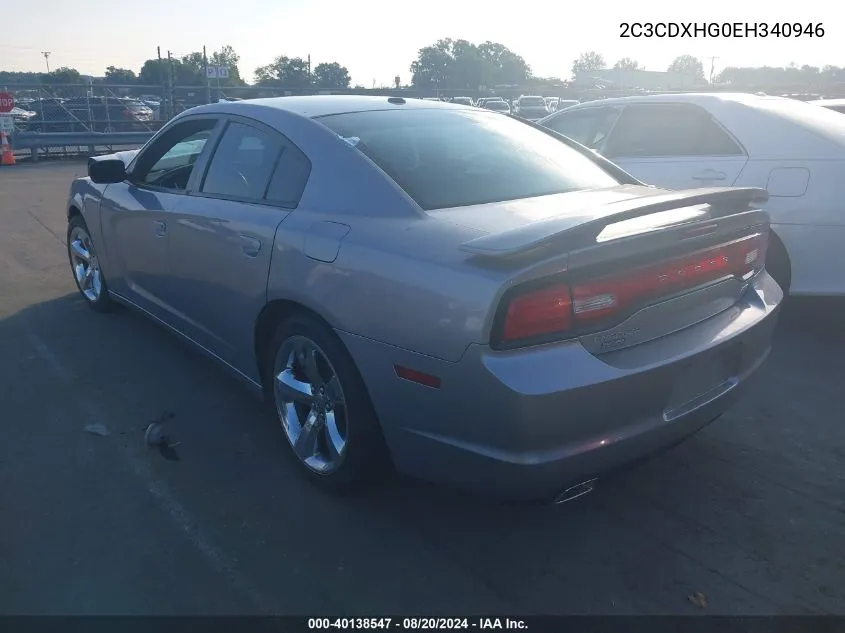 2014 Dodge Charger Sxt VIN: 2C3CDXHG0EH340946 Lot: 40138547