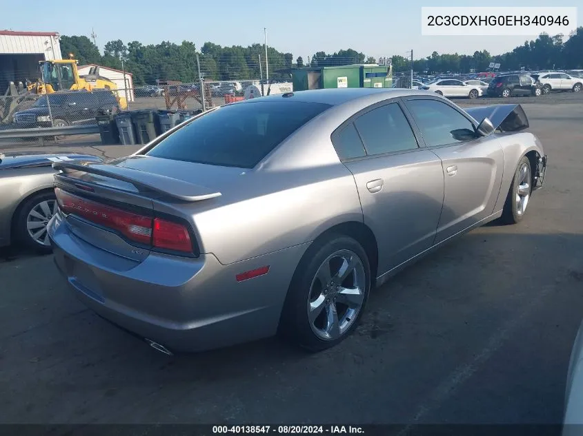 2014 Dodge Charger Sxt VIN: 2C3CDXHG0EH340946 Lot: 40138547