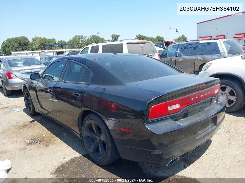 2014 Dodge Charger Sxt VIN: 2C3CDXHG7EH354102 Lot: 40152035