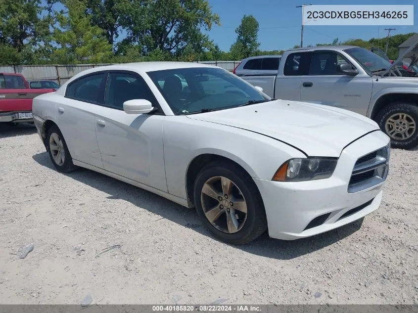 2014 Dodge Charger Se VIN: 2C3CDXBG5EH346265 Lot: 40185820