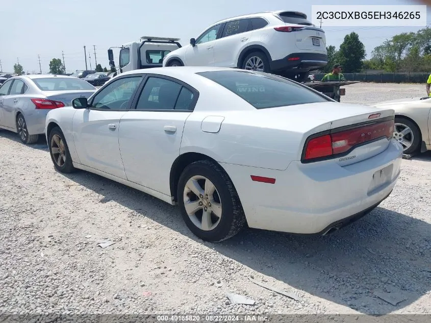 2014 Dodge Charger Se VIN: 2C3CDXBG5EH346265 Lot: 40185820