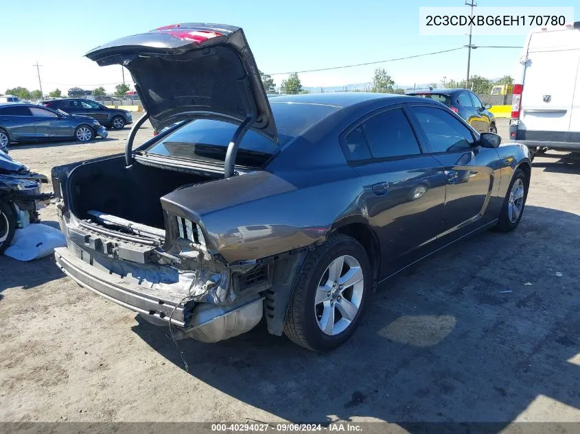 2014 Dodge Charger Se VIN: 2C3CDXBG6EH170780 Lot: 40294027