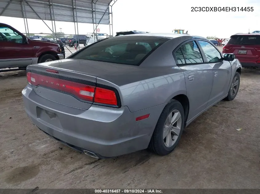 2014 Dodge Charger Se VIN: 2C3CDXBG4EH314455 Lot: 40316457