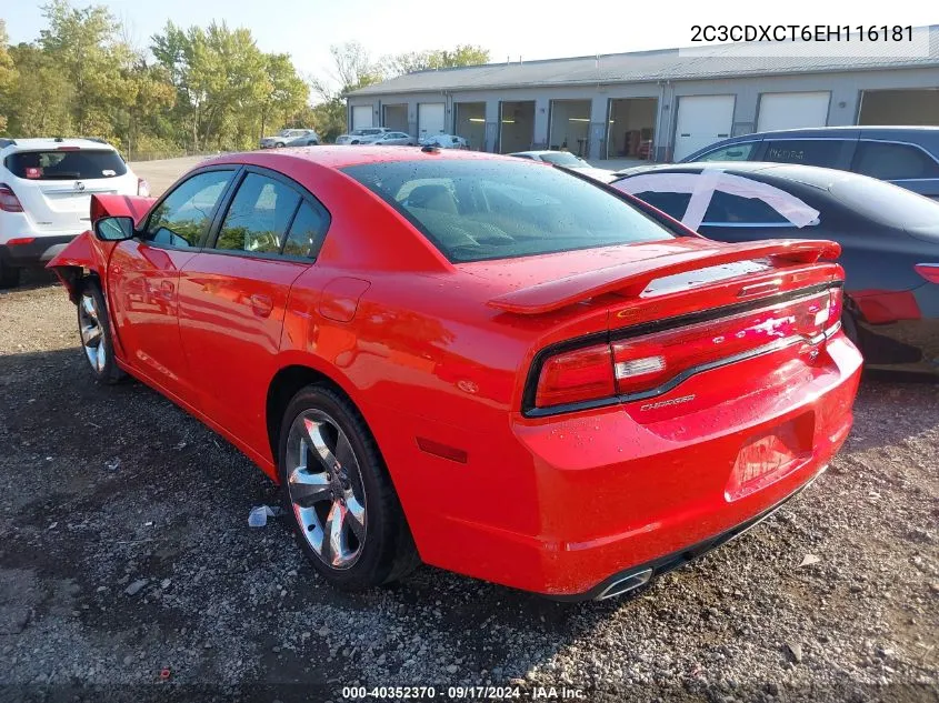 2014 Dodge Charger R/T VIN: 2C3CDXCT6EH116181 Lot: 40352370