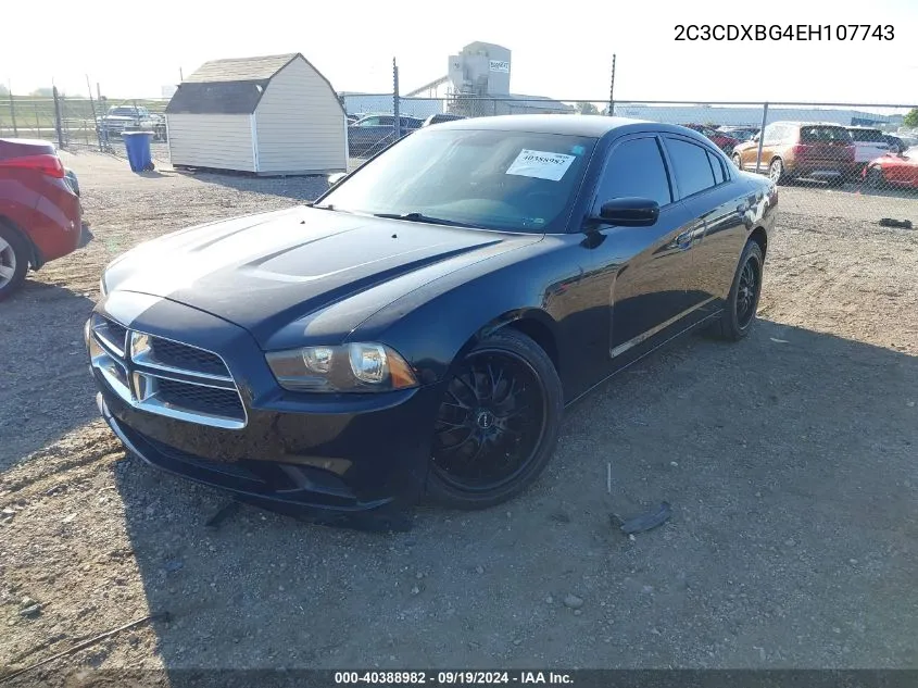 2014 Dodge Charger Se VIN: 2C3CDXBG4EH107743 Lot: 40388982