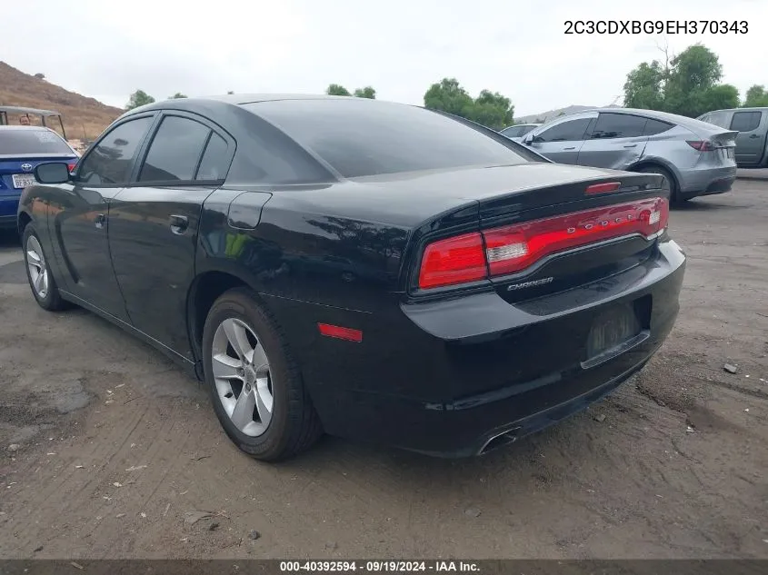 2014 Dodge Charger Se VIN: 2C3CDXBG9EH370343 Lot: 40392594