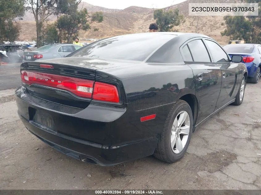 2014 Dodge Charger Se VIN: 2C3CDXBG9EH370343 Lot: 40392594