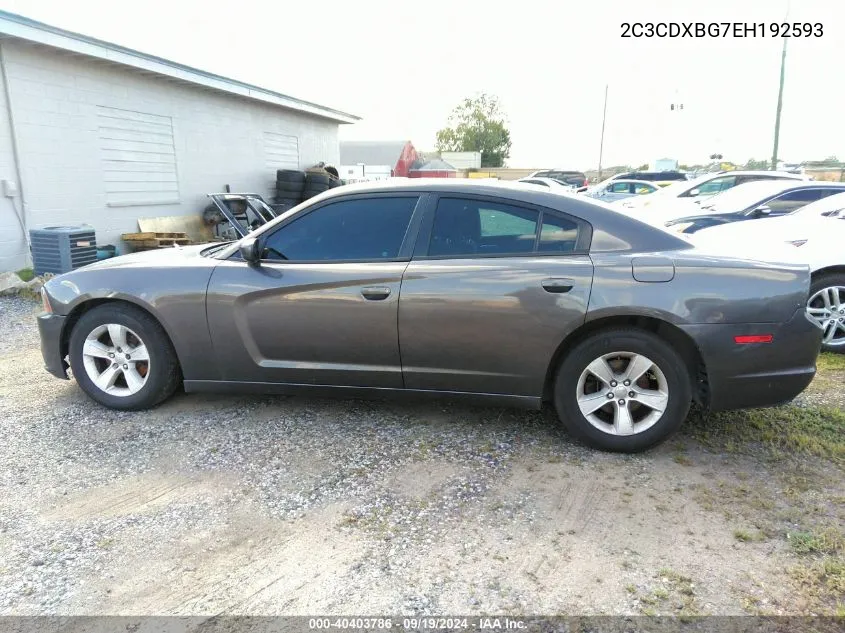 2C3CDXBG7EH192593 2014 Dodge Charger Se