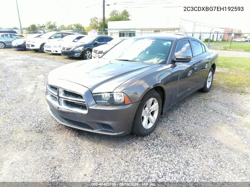 2C3CDXBG7EH192593 2014 Dodge Charger Se