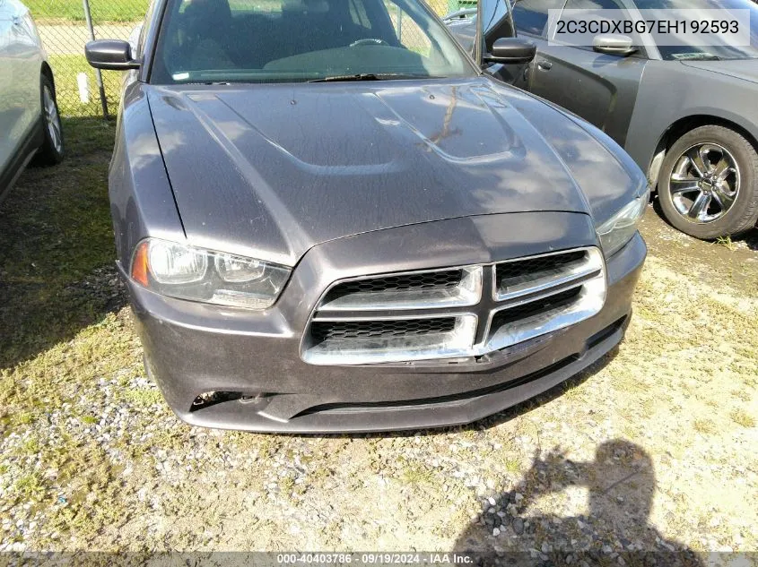 2014 Dodge Charger Se VIN: 2C3CDXBG7EH192593 Lot: 40403786