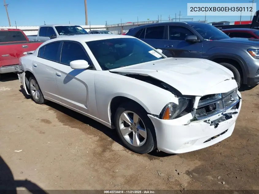 2C3CDXBG0EH350112 2014 Dodge Charger Se