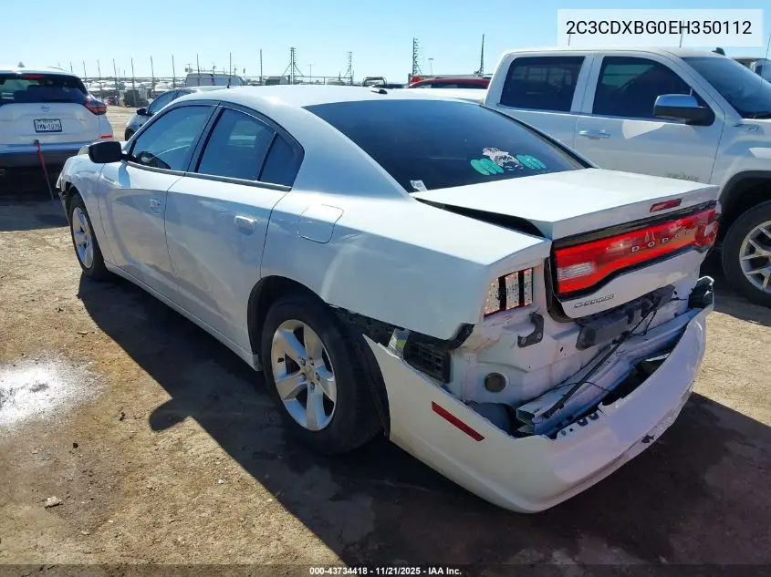 2C3CDXBG0EH350112 2014 Dodge Charger Se