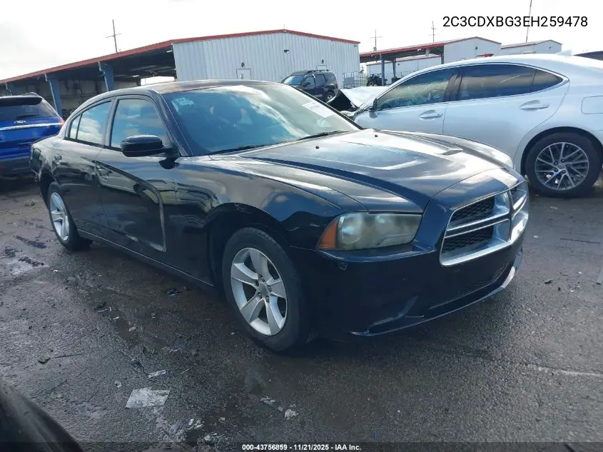 2C3CDXBG3EH259478 2014 Dodge Charger Se