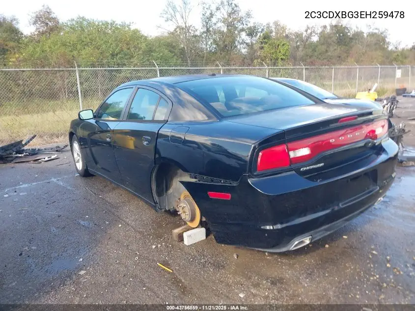 2C3CDXBG3EH259478 2014 Dodge Charger Se
