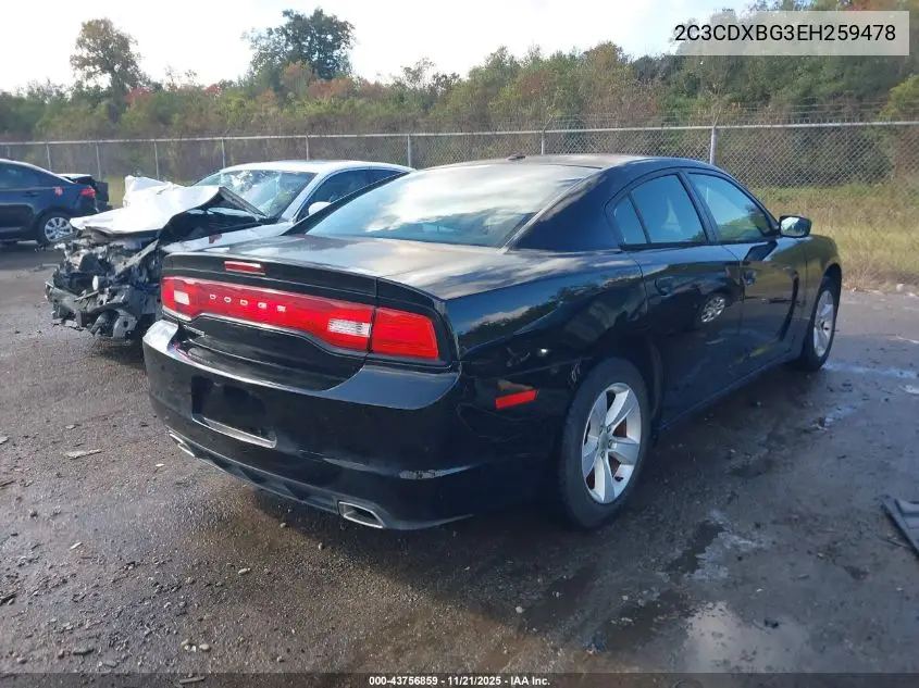 2C3CDXBG3EH259478 2014 Dodge Charger Se
