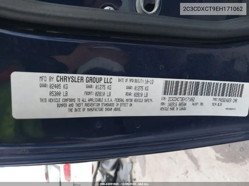 2C3CDXCT9EH171062 2014 Dodge Charger R/T Plus
