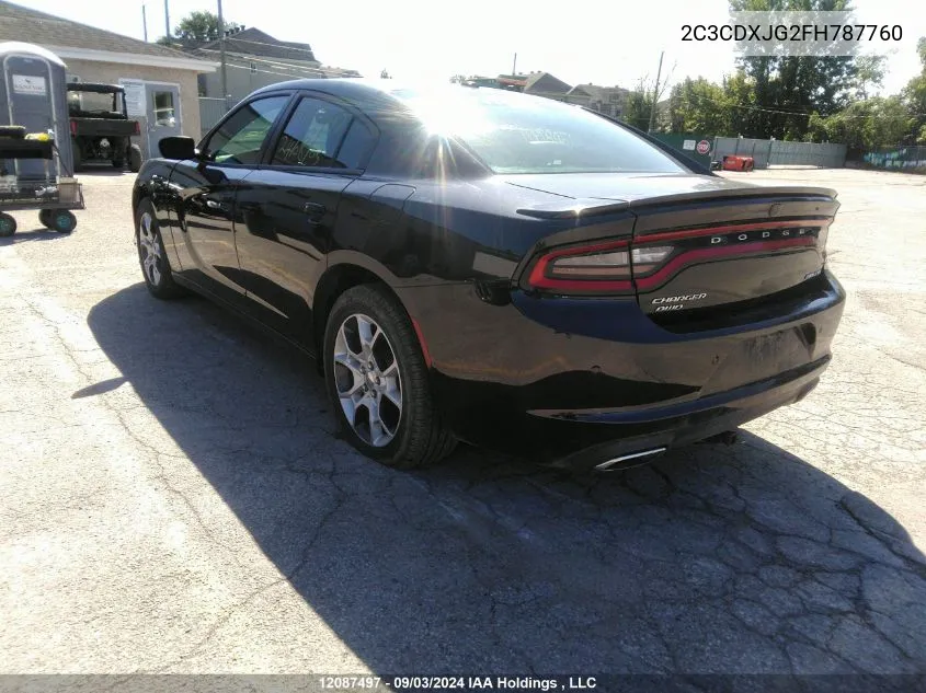 2015 Dodge Charger VIN: 2C3CDXJG2FH787760 Lot: 12087497