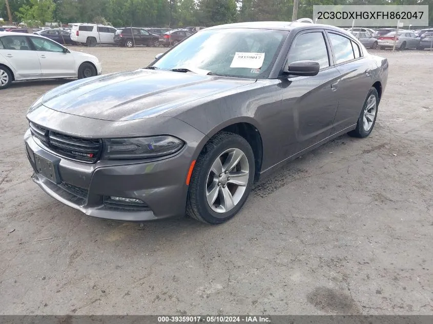 2015 Dodge Charger Sxt VIN: 2C3CDXHGXFH862047 Lot: 39359017