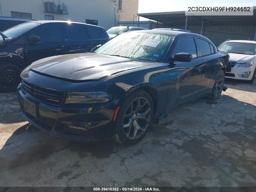 2015 Dodge Charger Sxt VIN: 2C3CDXHG9FH924652 Lot: 39410352