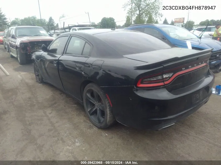 2015 Dodge Charger Se VIN: 2C3CDXBG4FH878947 Lot: 39423968