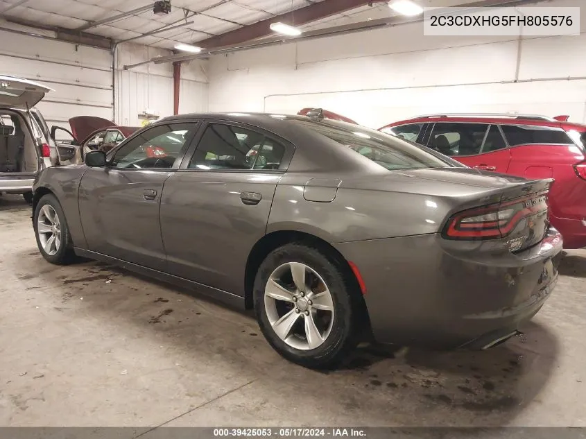 2015 Dodge Charger Sxt VIN: 2C3CDXHG5FH805576 Lot: 39425053