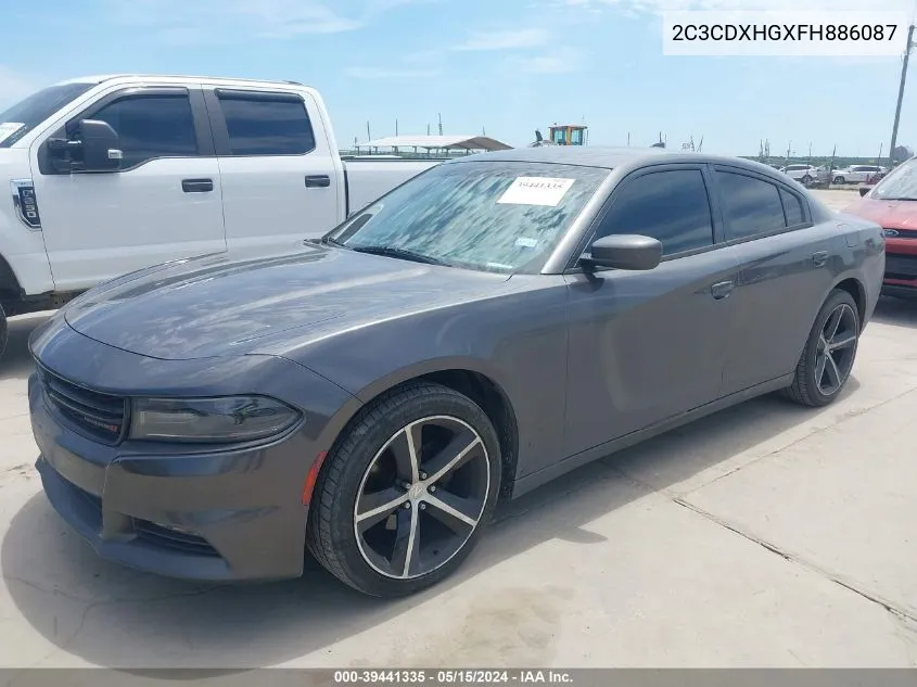 2015 Dodge Charger Sxt VIN: 2C3CDXHGXFH886087 Lot: 39441335