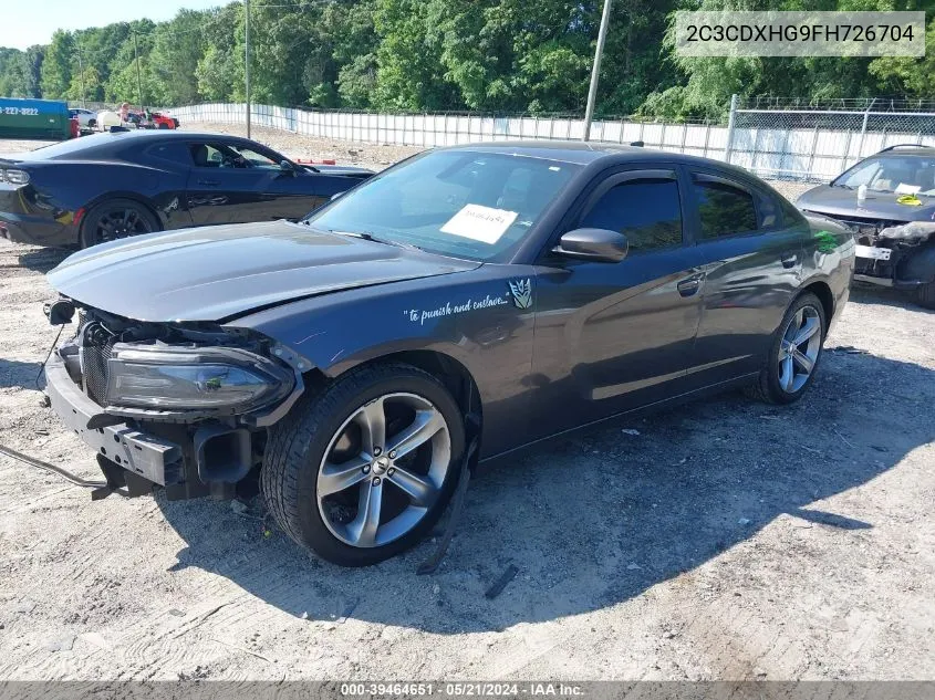 2015 Dodge Charger Sxt VIN: 2C3CDXHG9FH726704 Lot: 39464651