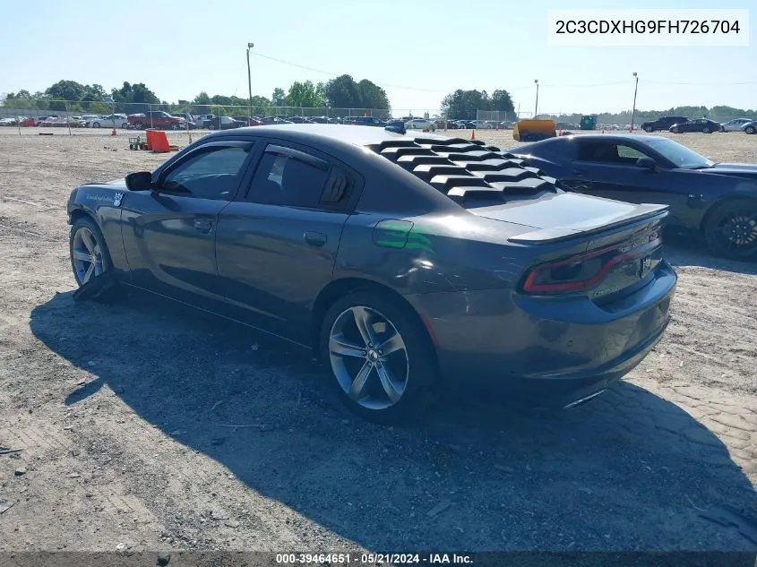 2C3CDXHG9FH726704 2015 Dodge Charger Sxt