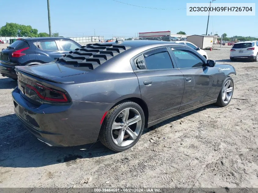 2C3CDXHG9FH726704 2015 Dodge Charger Sxt