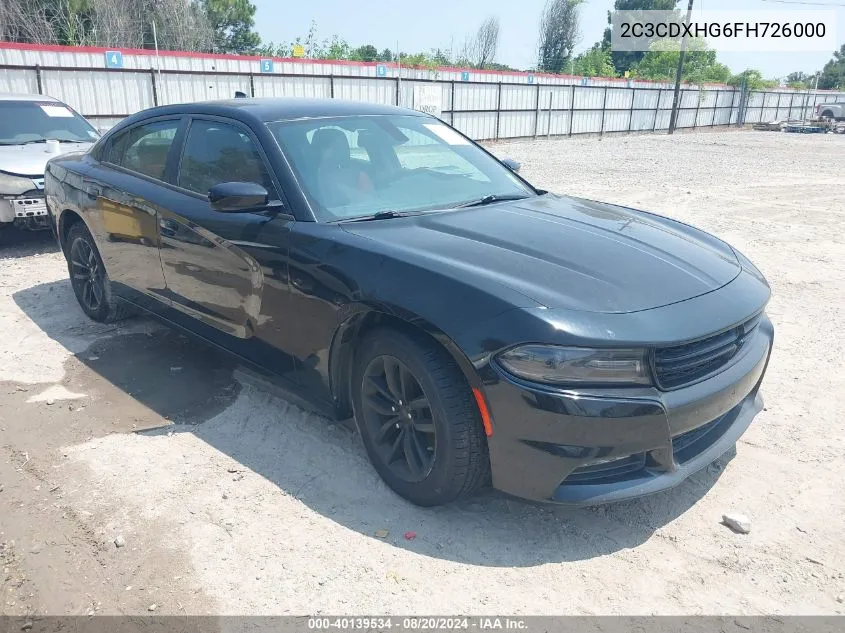 2C3CDXHG6FH726000 2015 Dodge Charger Sxt