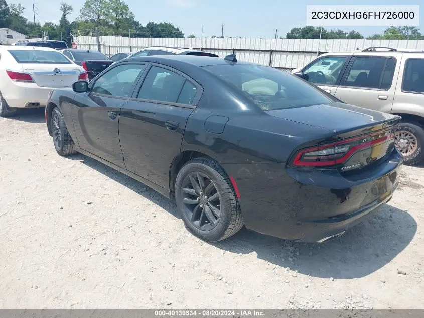 2C3CDXHG6FH726000 2015 Dodge Charger Sxt