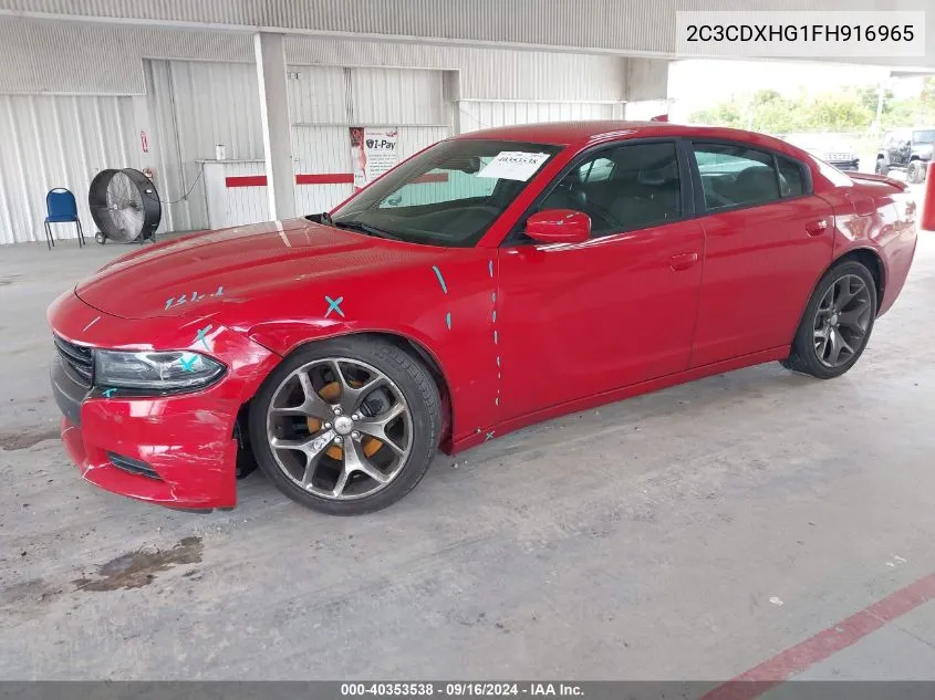 2015 Dodge Charger Sxt VIN: 2C3CDXHG1FH916965 Lot: 40353538