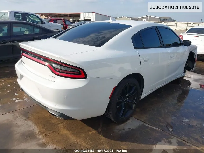 2015 Dodge Charger Sxt VIN: 2C3CDXHG2FH886018 Lot: 40361686