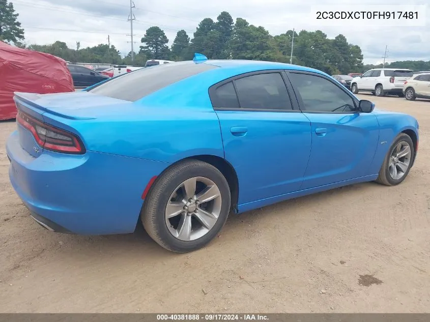 2C3CDXCT0FH917481 2015 Dodge Charger R/T