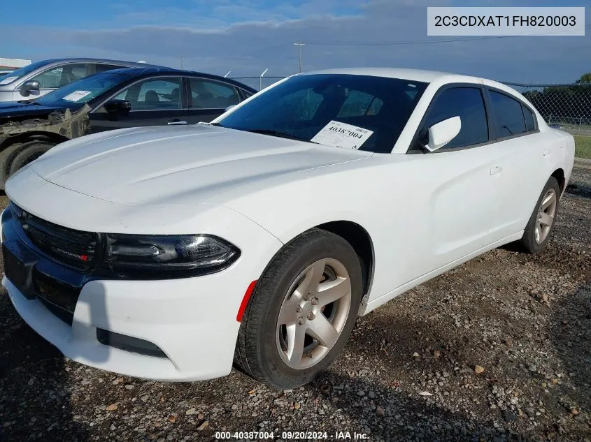 2015 Dodge Charger Police VIN: 2C3CDXAT1FH820003 Lot: 40387004