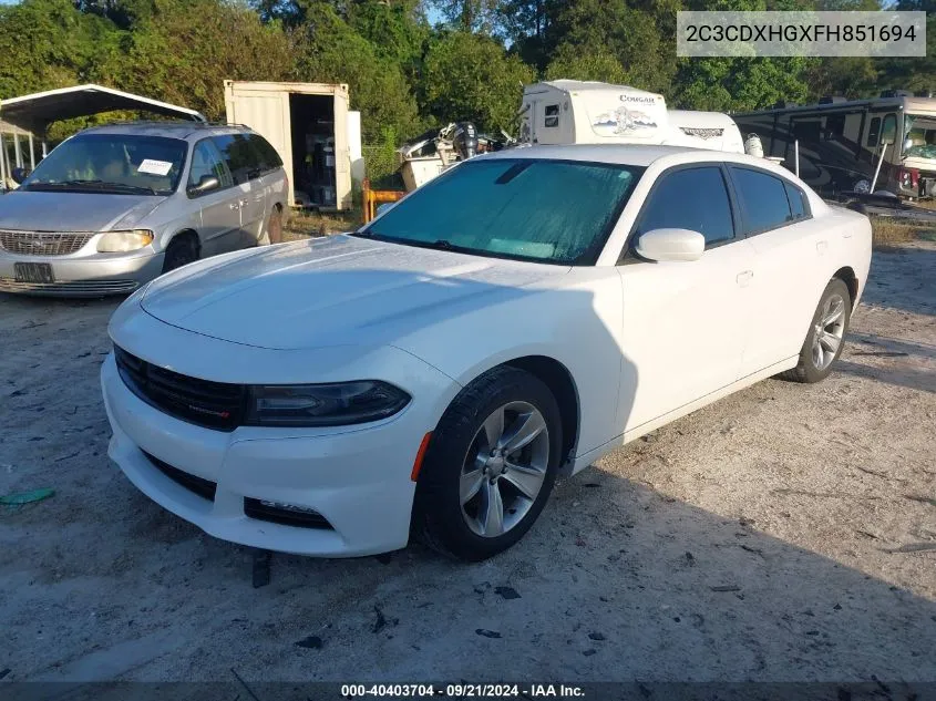 2015 Dodge Charger Sxt VIN: 2C3CDXHGXFH851694 Lot: 40403704