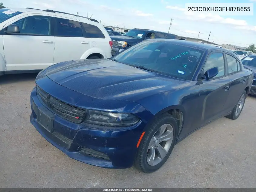 2C3CDXHG3FH878655 2015 Dodge Charger Sxt