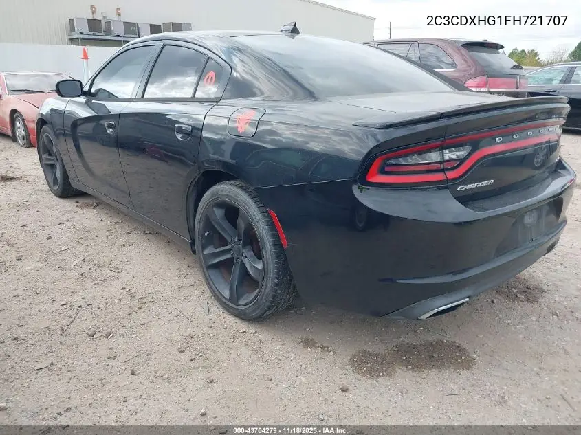 2C3CDXHG1FH721707 2015 Dodge Charger Sxt
