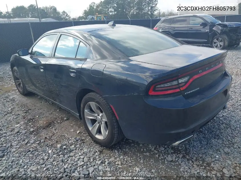 2C3CDXHG2FH805793 2015 Dodge Charger Sxt