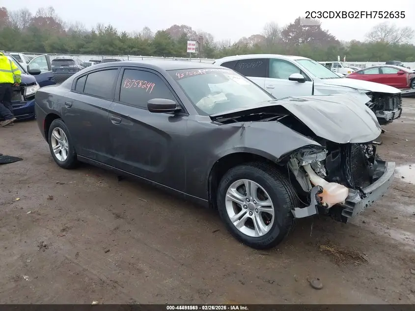2C3CDXBG2FH752635 2015 Dodge Charger Se