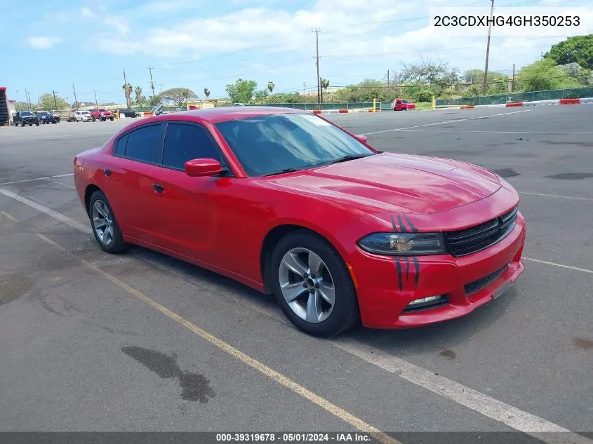 2016 Dodge Charger Sxt VIN: 2C3CDXHG4GH350253 Lot: 39319678