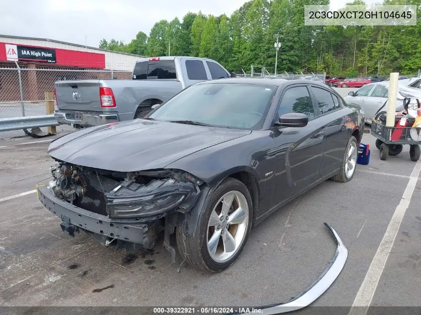 2016 Dodge Charger R/T VIN: 2C3CDXCT2GH104645 Lot: 39322921