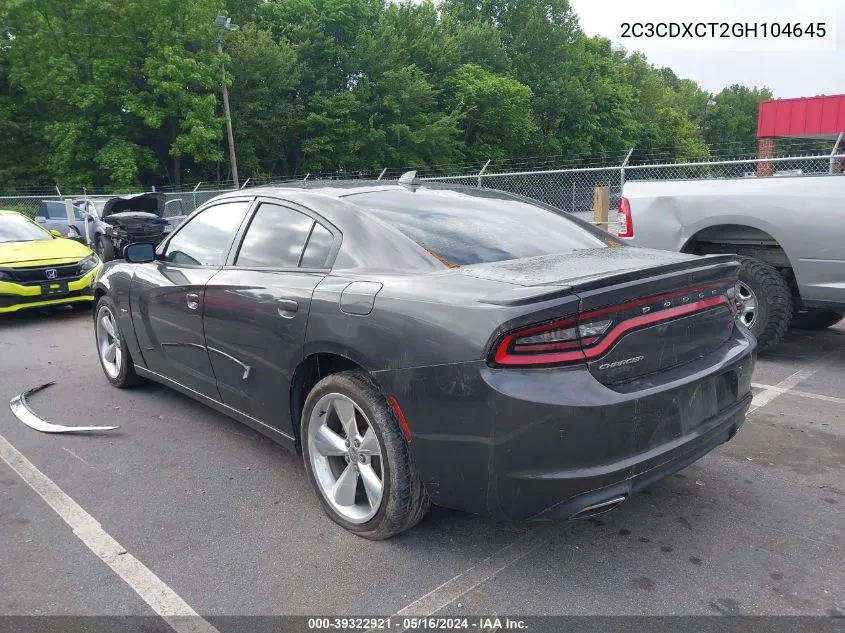 2C3CDXCT2GH104645 2016 Dodge Charger R/T