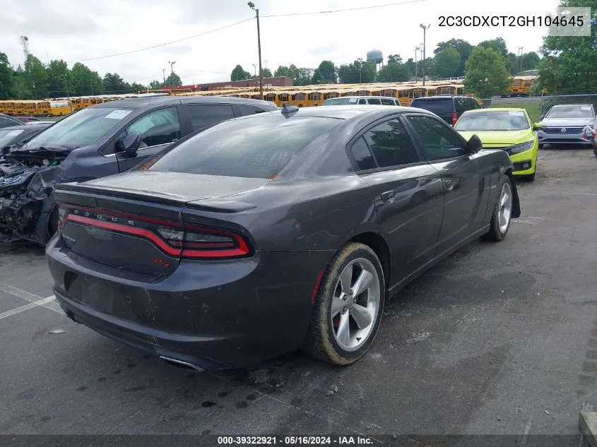 2C3CDXCT2GH104645 2016 Dodge Charger R/T