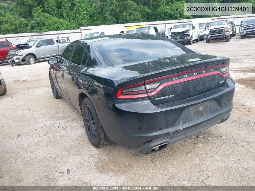 2016 Dodge Charger Sxt VIN: 2C3CDXHG4GH339401 Lot: 39395301