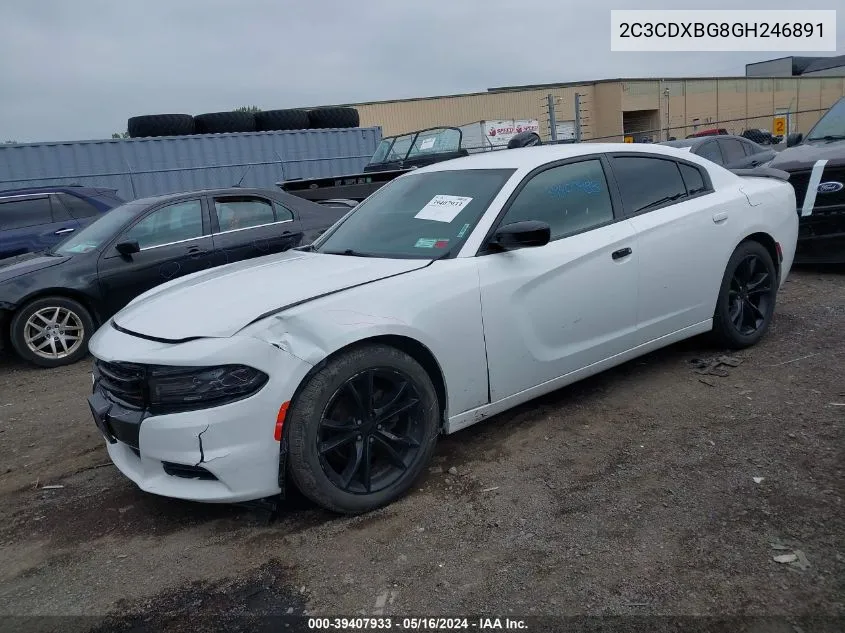 2016 Dodge Charger Se VIN: 2C3CDXBG8GH246891 Lot: 39407933