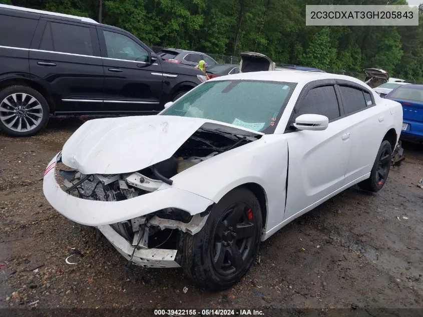 2016 Dodge Charger Police VIN: 2C3CDXAT3GH205843 Lot: 39422155